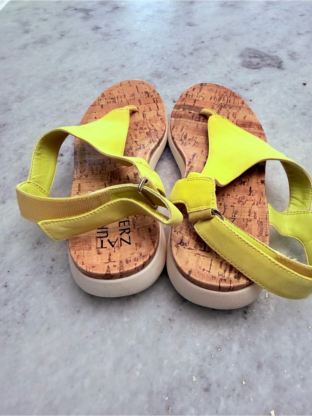 Naturalizer Women’s Yellow Slingback Cork Sandals